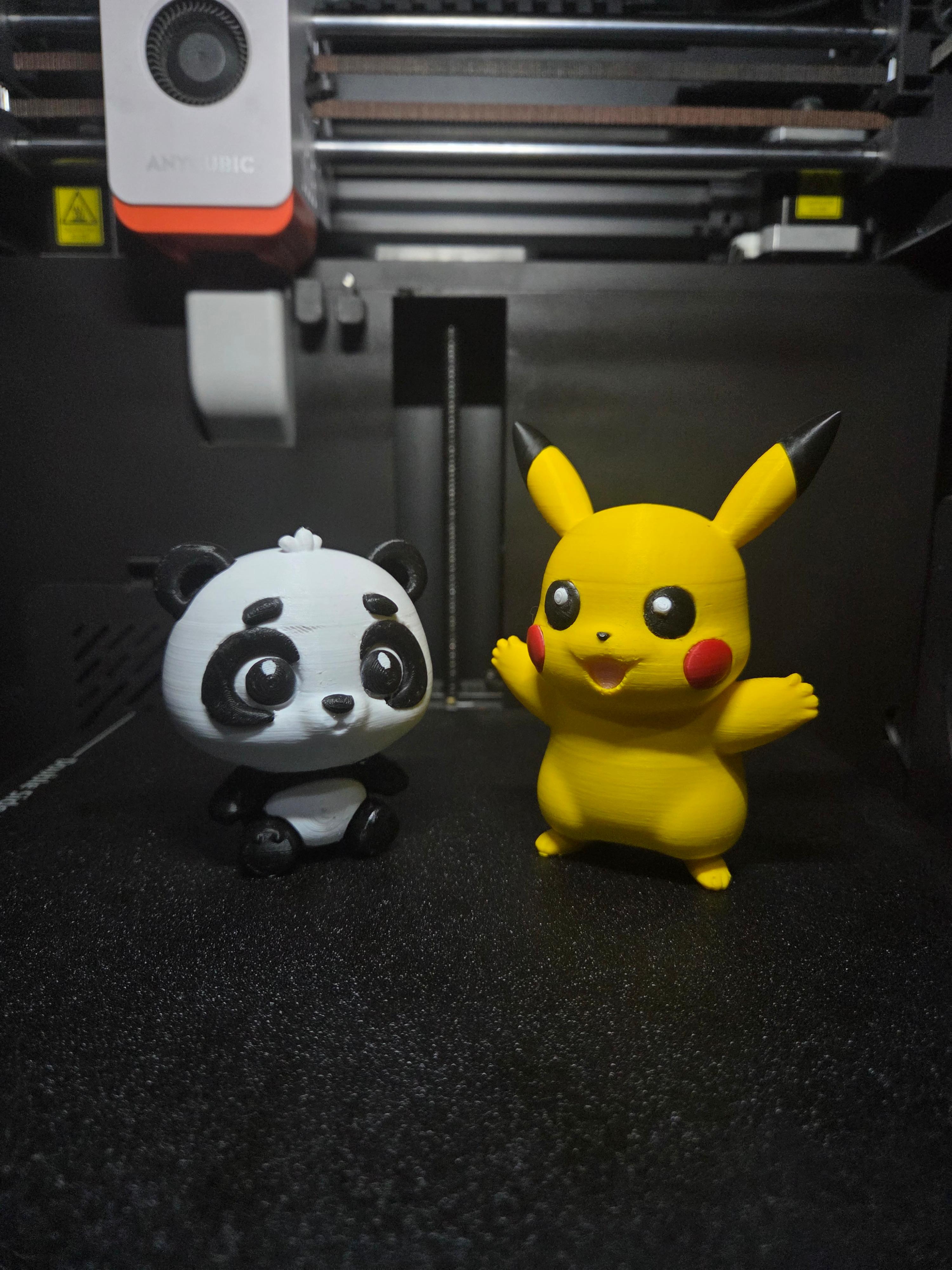Sevimli Pikachu ve Panda Figür Seti - Çok Renkli Çocuk Odası Dekorasyonu